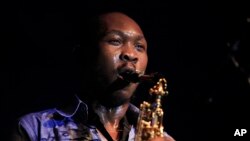 FILE: Seun Kuti performs during the Lagos Jazz series music festival at Muri Okunola Park in Lagos, Nigeria. Taken Nov. 29, 2013 