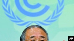 Vice-director of the National Development and Reform Commission and head of the Chinese delegation Xie Zhenhua speaks during a news conference at the 17th Conference of the Parties (COP17) to the United Nations Framework Convention on Climate Change, Durb