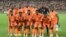 FILE — Ivory Coast players pose ahead of the 2023 Africa Cup of Nations semi-final against Democratic Repuplic of Congo at Alassane Ouattara Olympic Stadium in Ebimpe, Abidjan on February 7, 2024.