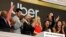 Керівництво Uber під час ІРО на фондовій біржі Нью-Йорка