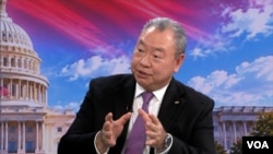 台湾驻美代表俞大㵢2026年10月2日在美国之音华盛顿演播室接受访问
