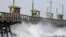 Waves from Hurricane Florence pound the Bogue Inlet Pier in Emerald Isle, N.C., Sept. 13, 2018.
