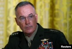 FILE - U.S. Joint Chiefs Chairman Gen. Joseph Dunford is pictured in the East Room of the White House in Washington, June 18, 2018.