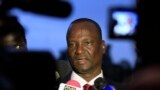 FILE - Taban Deng Gai addresses journalists in Ethiopia's capital Addis Ababa, Jan. 8, 2014.