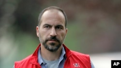 FILE- In this July 13, 2012, photo, Dara Khosrowshahi, the CEO of Expedia, Inc., attends an event in Sun Valley, Idaho.