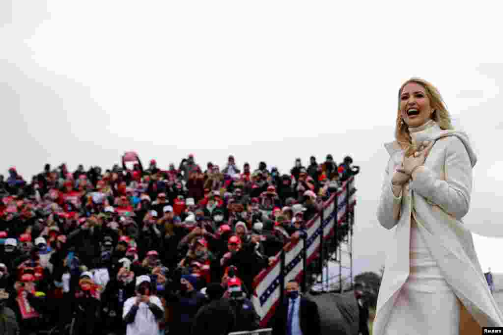 وائٹ ہاؤس کی سینئر مشیر اور صدر ٹرمپ کی صاحبزادی ایوانکا ٹرمپ بھی یکم نومبر 2020 کو مشی گن اسپورٹس اسٹارز پارک میں ہونے والی انتخابی ریلی میں شریک تھیں۔ &nbsp;