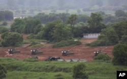 South Korean army's K-9 self-propelled howitzers take positions during an annual exercise in Paju, near the border with North Korea, South Korea, June 11, 2018.