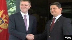 Crnogorski i rumunski šefovi diplomatija pred sastanak u Podgorici, 4. jul 2013.