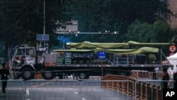 지난 2019년 중국 베이징 시내에서 무인기를 이송 중인 것으로 보이는 군용 차량.