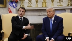 Shugaban Faransa Emmanuel Macron tare da shugaban Amurka Donald Trump