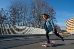 This handout photo released by the Olympic Information Services (OIS) of the International Olympic Committee (IOC) shows Sky Brown, 11 year-old British skateboarder who is set to become Britain's youngest summer Olympian at Tokyo 2020.