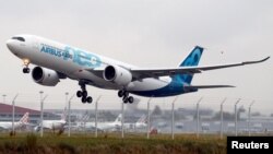 An Airbus A330neo aircraft lands near Toulouse, France, October 19