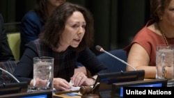 마리 차타르도바 유엔주재 체코대사가 지난 4월 유엔 회의에서 발언하고 있다. (자료사진)