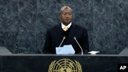 Yoweri Kaguta Museveni, president of Uganda, speaks at the United Nations in New York on Sept. 24, 2013.