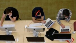 Students work on computers at the Hunt Library at North Carolina State University in Raleigh, N.C., on Tuesday, May 3, 2016.