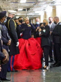 Lady Gaga en la ceremonia de investidura de Joe Biden, como presidente 46o de EE.UU. Enero 20 de 2021.