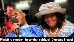 Le couple de prédicateurs Olangi à la tête de l’église Ministère chrétien du combat spirituel, Kinshasa, RDC, sur une photo publiée le 14 octobre 2017. (Facebook/ Ministère chrétien du combat spirituel)