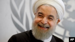 Presiden Iran Hassan Rouhani menghadiri sidang umum PBB di New York (26/9).