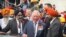 Britain's Prince Charles, center, prepares to leave after visiting Gurudwara Bangla Sahib, a Sikh Temple in New Delhi, India, Nov. 13, 2019. 