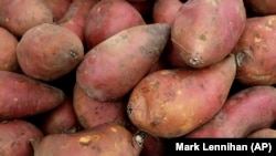 Sweet potatoes are loaded with Vitamin A. Vitamin A keeps your eyes healthy and helps the body fight infections. Eat more sweet potatoes! (AP Photo/Mark Lennihan)