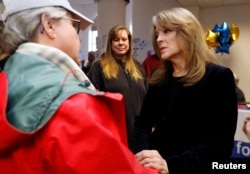 Democratic 2020 U.S. presidential candidate Marianne Williamson talks to supporters at the Nevada State Legislative Building in Carson City, Nevada, March 14, 2019.