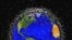 Gráfico de la NASA generado por una computadora que sólo muestra la basura espacial que es posible rastrear.