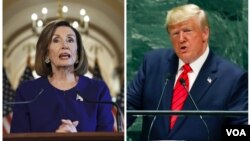 Ketua DPR AS Nancy Pelosi dan Presiden Donald Trump 