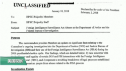 VOA连线(黄耀毅)：川普说备忘录证明清白，共和党议员说继续涉俄调查