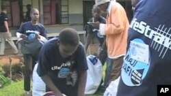 Employees prepare to distribute LifeStraw Family water filters to Kenyans