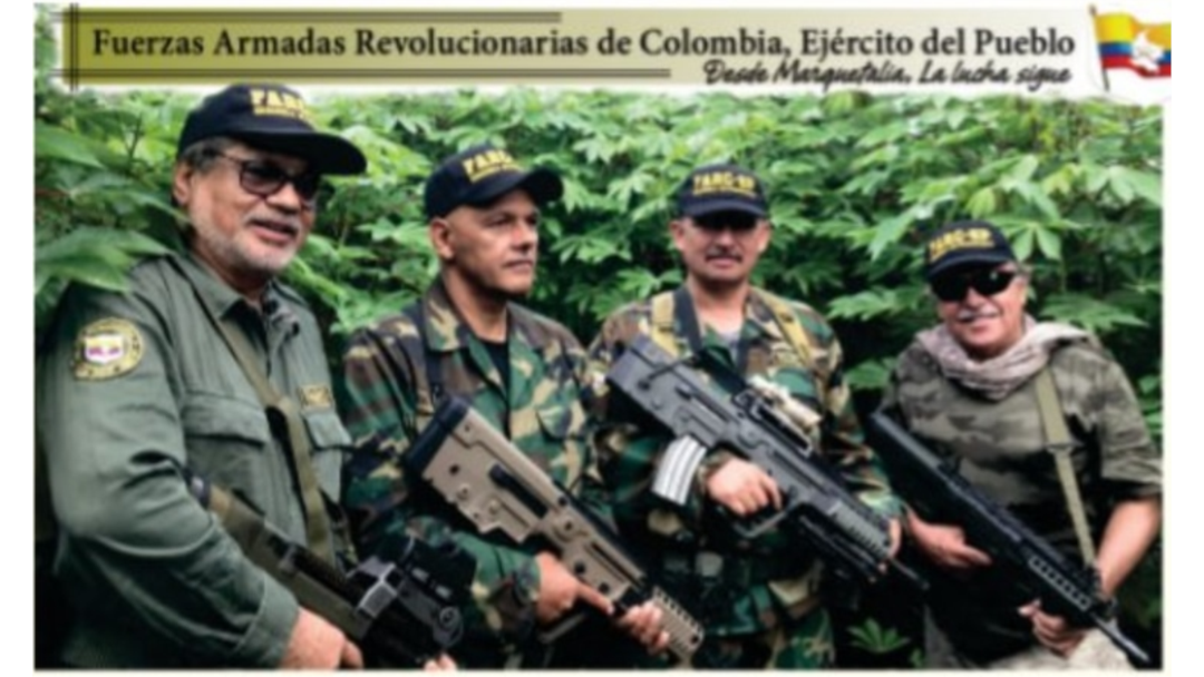 Iván Márquez, El Paisa, aldinever Morantes y Jesús Santrich, comandantes de la disidencia de la Farc denominada Nueva Marquetalia.