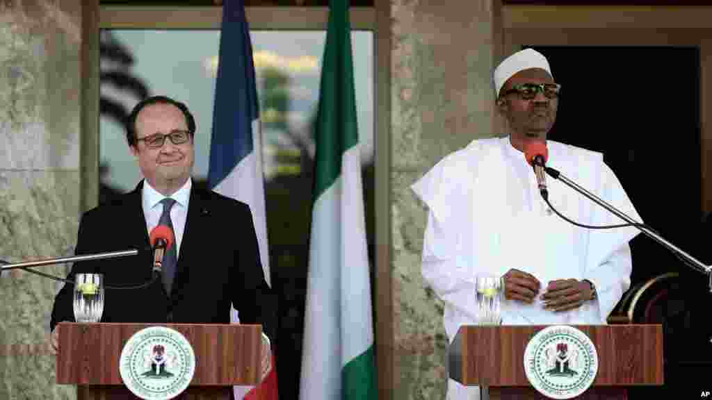 Le président nigérian Muhammadu Buhari lors d&#39;une conférence de presse à Abuja, le 14 mai 2016.