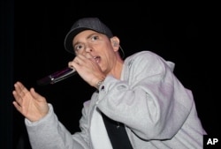 Eminem performs at the Sound Board theater located inside the MotorCity Casino, Hotel in Detroit, May 19, 2009.