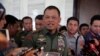 FILE - Indonesian military Chief Gatot Nurmantyo talks to reporters in Jakarta, Indonesia, January 5, 2017. 