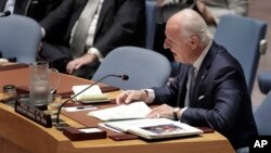 استفان دی‌میستورا نماینده ویژه سازمان ملل متحد در امور سوریه جلسه شورای امنیت