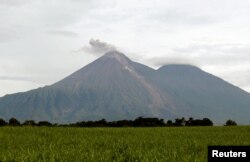 The Fuego volcano is seen from San Miguel Los Lotes in Escuintla, Guatemala, June 7, 2018.