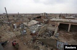 A general view shows the damage in Doudyan village in northern Aleppo Governorate, Syria, Jan. 2, 2017.