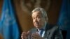 El Secretario General de las Naciones Unidas, Antonio Guterres, habla durante una entrevista en la sede de la ONU, el jueves 20 de enero de 2022, en Nueva York.