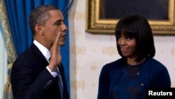 Le président Obama a prêté serment en privé à la Maison Blanche.