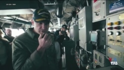 بازدید وزیر جنگ آمریکا از بزرگترین ناو هواپیمابر جهان در دریای کارائیب
