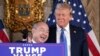 SoftBank Group CEO Masayoshi Son smiles with President-elect Donald Trump during a news conference at Mar-a-Lago, in Palm Beach, Florida, Dec. 16, 2024. 