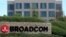 FILE - A sign to the campus offices of chipmaker Broadcom Ltd is shown in Irvine, California, Nov. 6, 2017. 