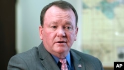 Los Angeles County Sheriff Jim McDonnell is interviewed in Los Angeles, March, 7, 2017. “We’re very, very fortunate no deputies were injured,” he said, about a shooting Monday at a sheriff's station.