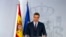Spain's Prime Minister Pedro Sanchez delivers a statement at the Moncloa Palace in Madrid, Spain, Feb. 15, 2019. 