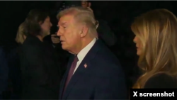 دونالد ترامپ در کنار ملانیا ترامپ، بانوی اول آمریکا - ۹ بهمن ۱۴۰۴