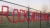 Plastic cups spell out "Rockville Strong," at Rockville High School in Rockville, Maryland, March 23, 2017. 