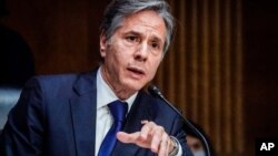 Secretary of State Antony Blinken testifies during a Senate Foreign Relations Committee hearing, on Capitol Hill, Sept. 14, 2021.