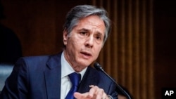 Secretary of State Antony Blinken testifies during a Senate Foreign Relations Committee hearing, on Capitol Hill, Sept. 14, 2021.