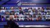 U.S. President Joe Biden convenes a virtual summit with leaders from democratic nations at the State Department's Summit for Democracy, at the White House, on December 9, 2021. (Leah Millis/Reuters)