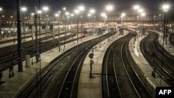 A view of the Gare du Nord in Paris during a strike of public transportation operator RATP employees over French government's plan to overhaul the country's retirement system, in Paris, as part of a national general strike, Dec. 5, 2019.