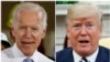 FILE - In this combination of file photos, former Vice President Joe Biden speaks in Collier, Pa., on March 6, 2018, and President Donald Trump speaks in the Oval Office of the White House in Washington on March 20, 2018. Biden regrets saying he’d …